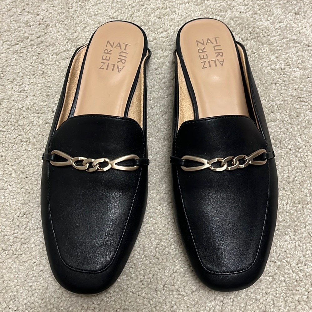 Naturalizer Emiline mules 8 M women shoes slip on loafer leather black